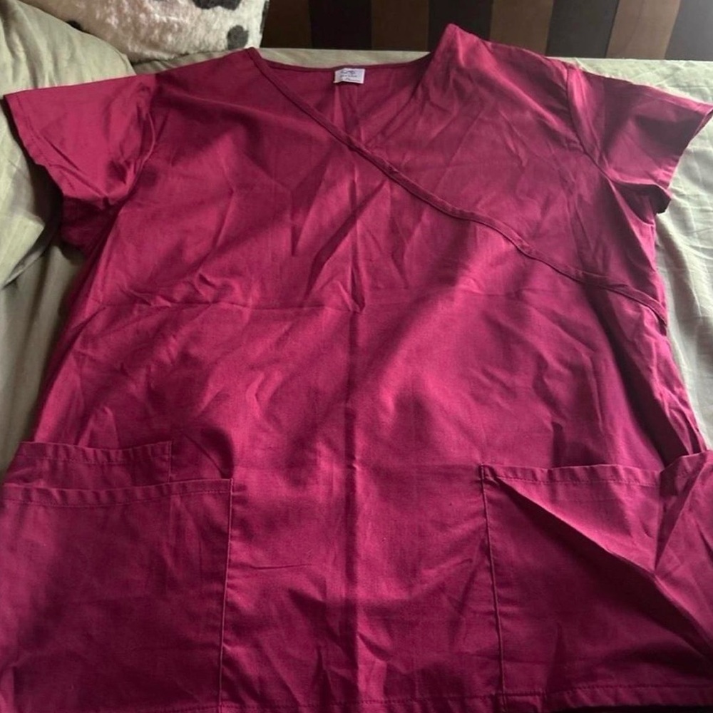 Smart Scrubs Maroon Women's Top